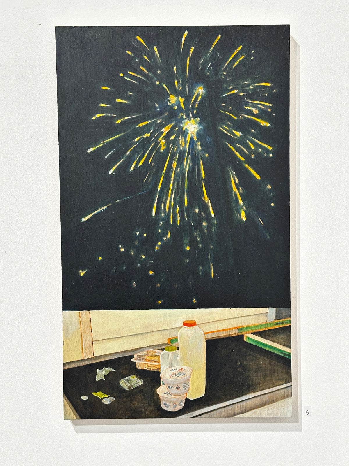 A firework and groceries