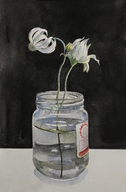 Flannel Flowers in Jar