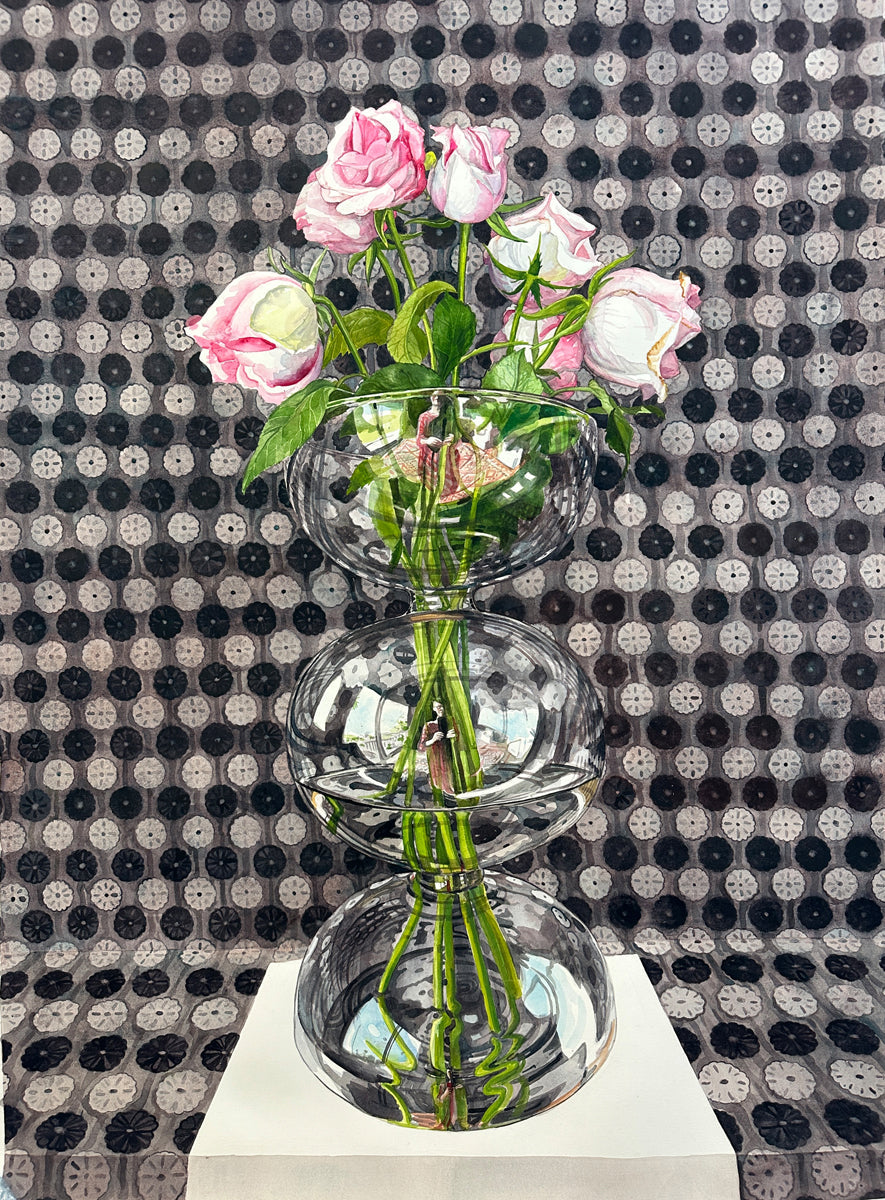 Interior with Old Roses