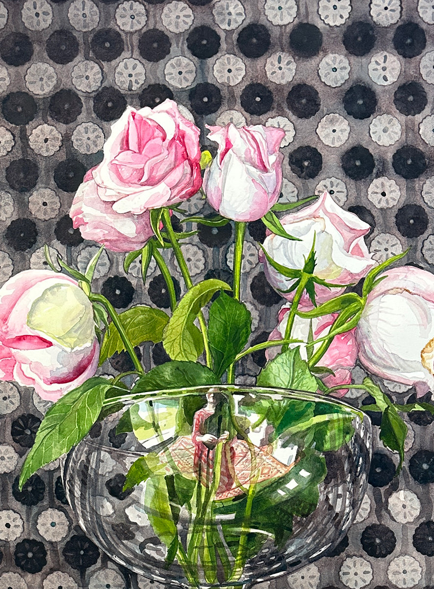 Interior with Old Roses