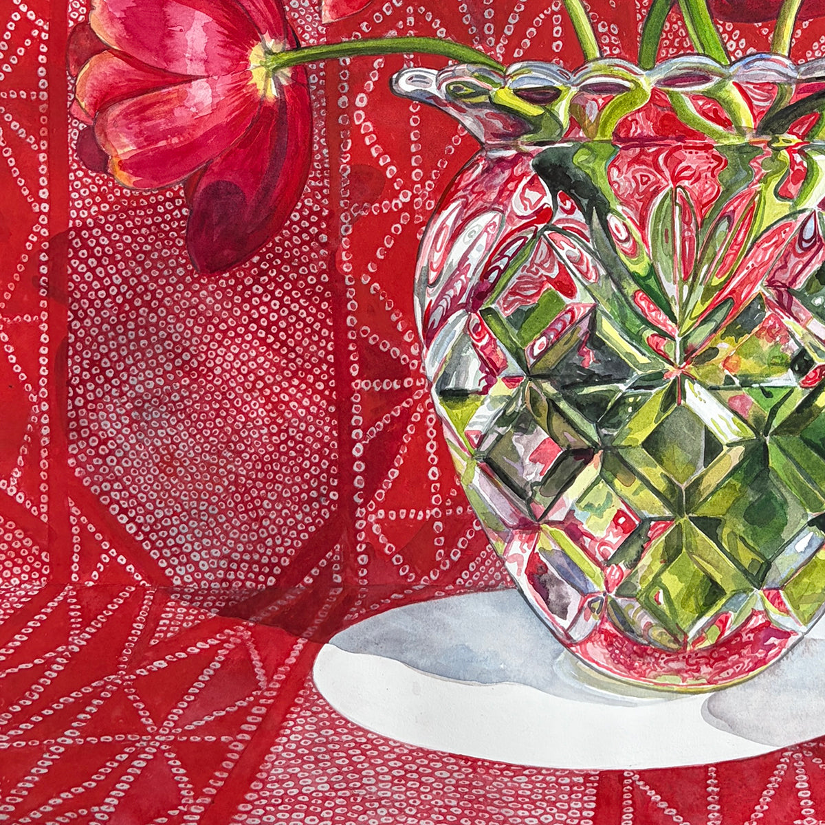 Old Shibori and Tulips