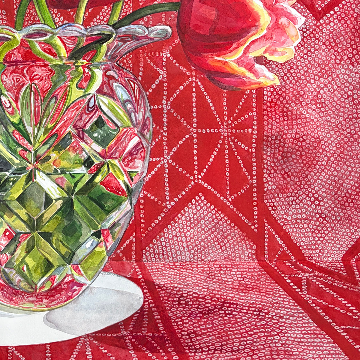 Old Shibori and Tulips