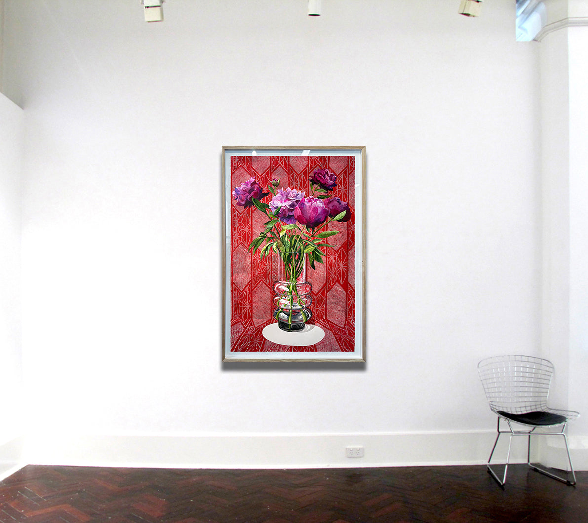 Peonies and Red Shibori