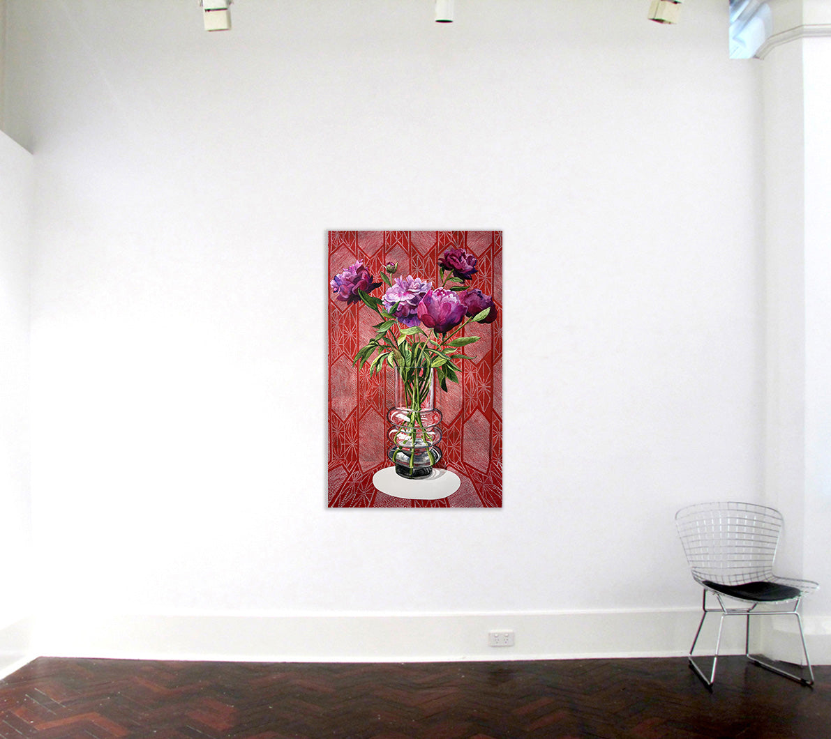 Peonies and Red Shibori