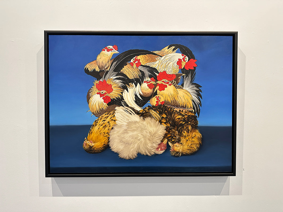 Ascending to Hokusai Flock of Chickens