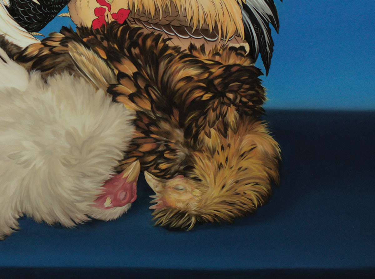 Ascending to Hokusai Flock of Chickens