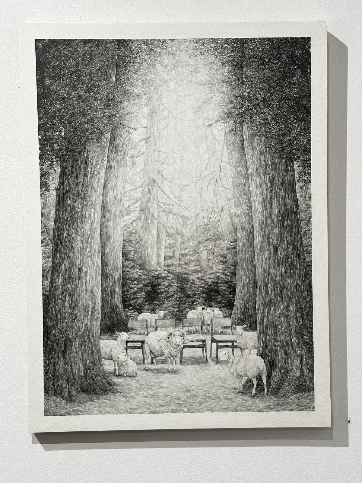Chairs, sheep and trees