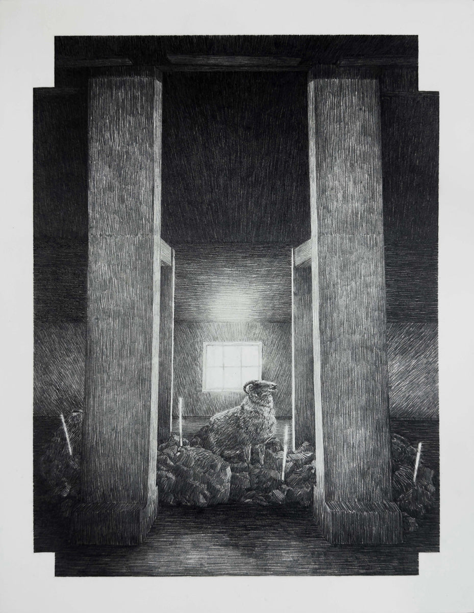 A room, a ram and rocks