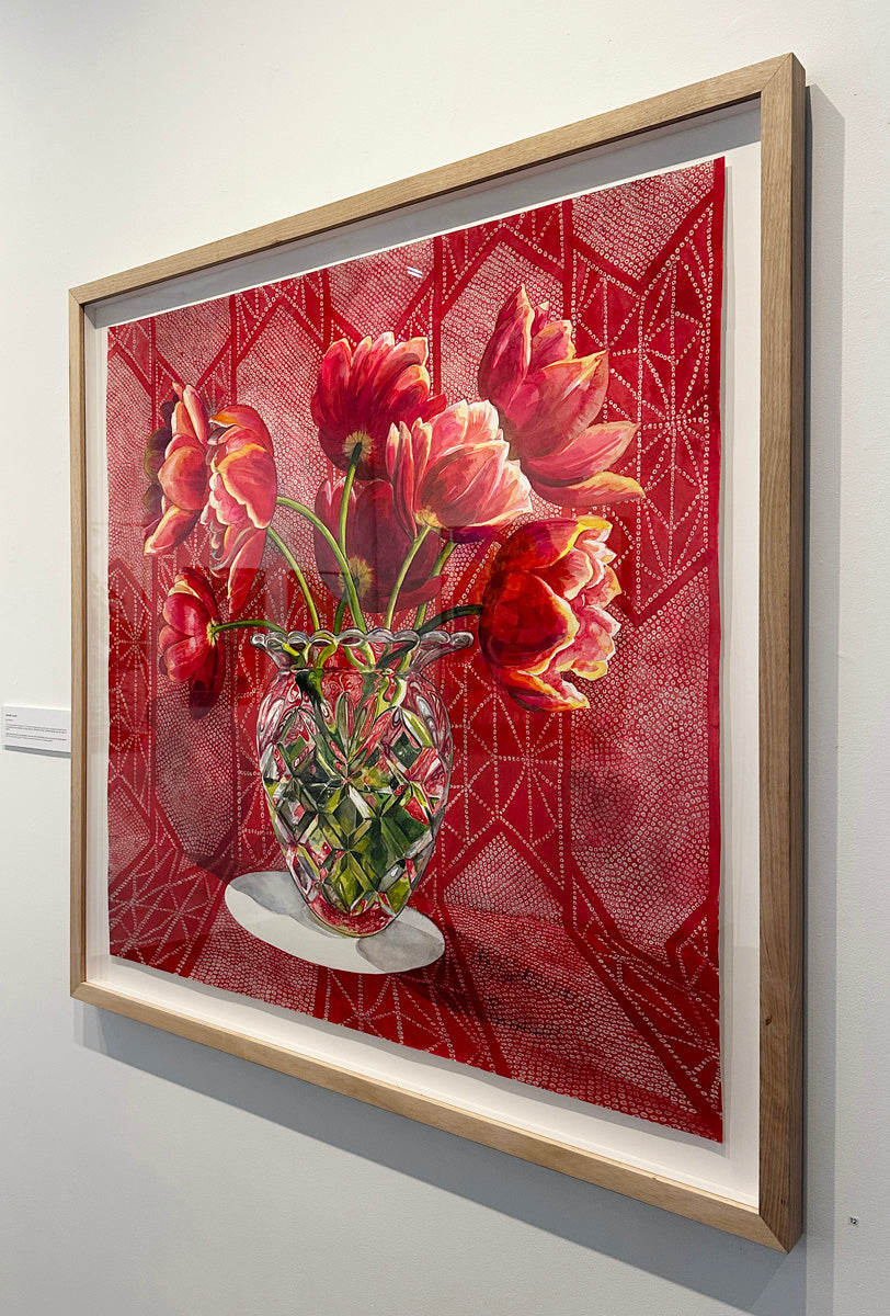 Old Shibori and Tulips