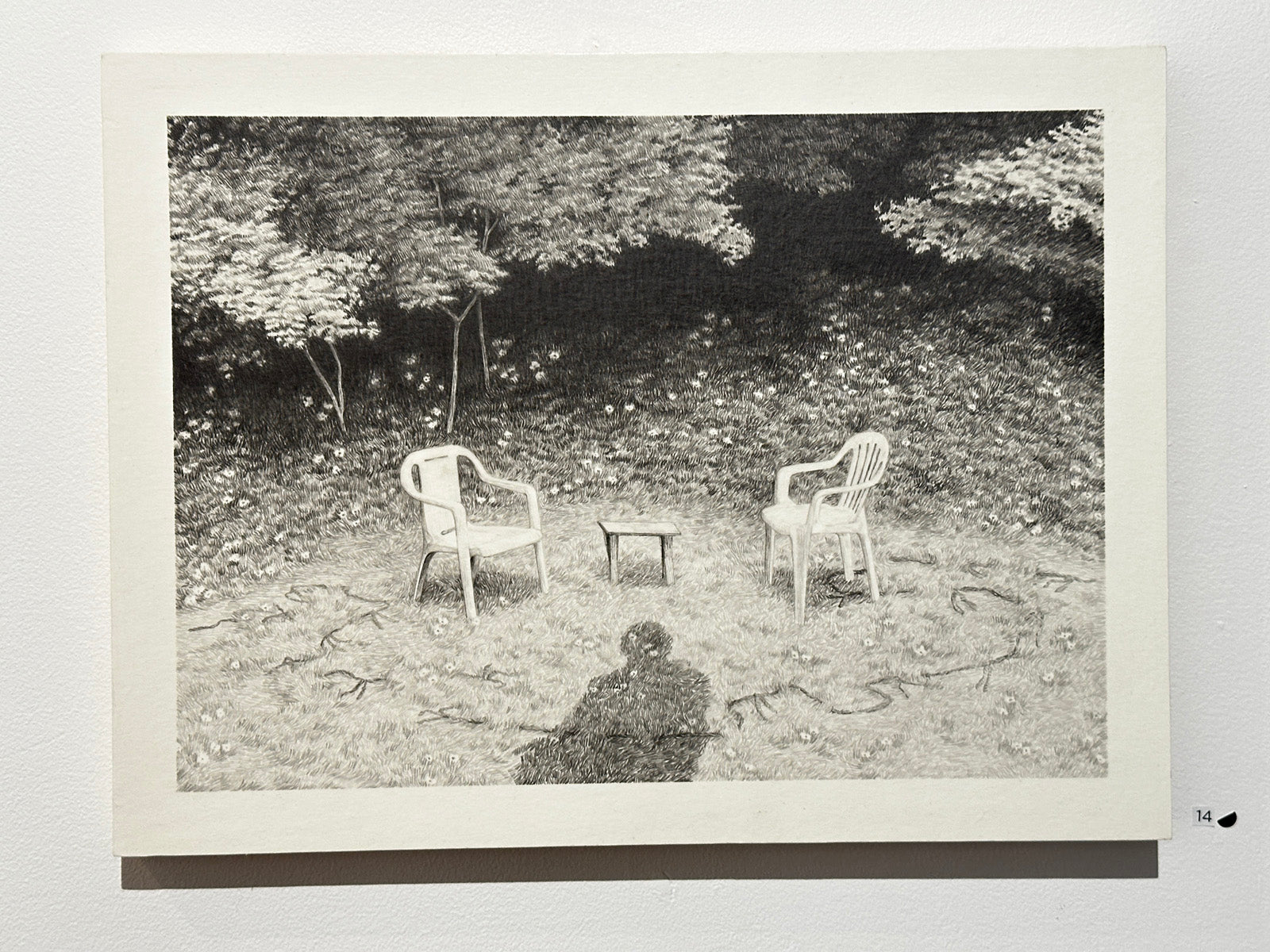Pool chairs, bunting and shadows