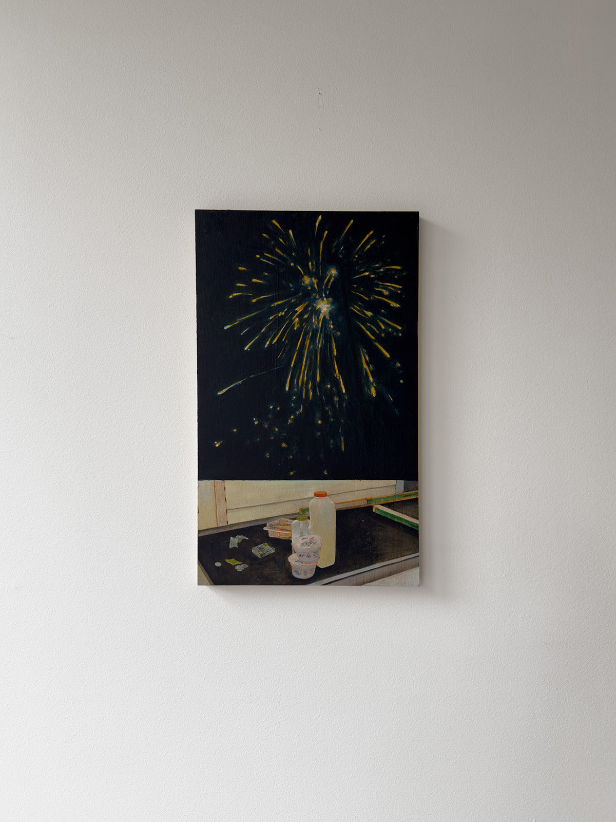 A firework and groceries