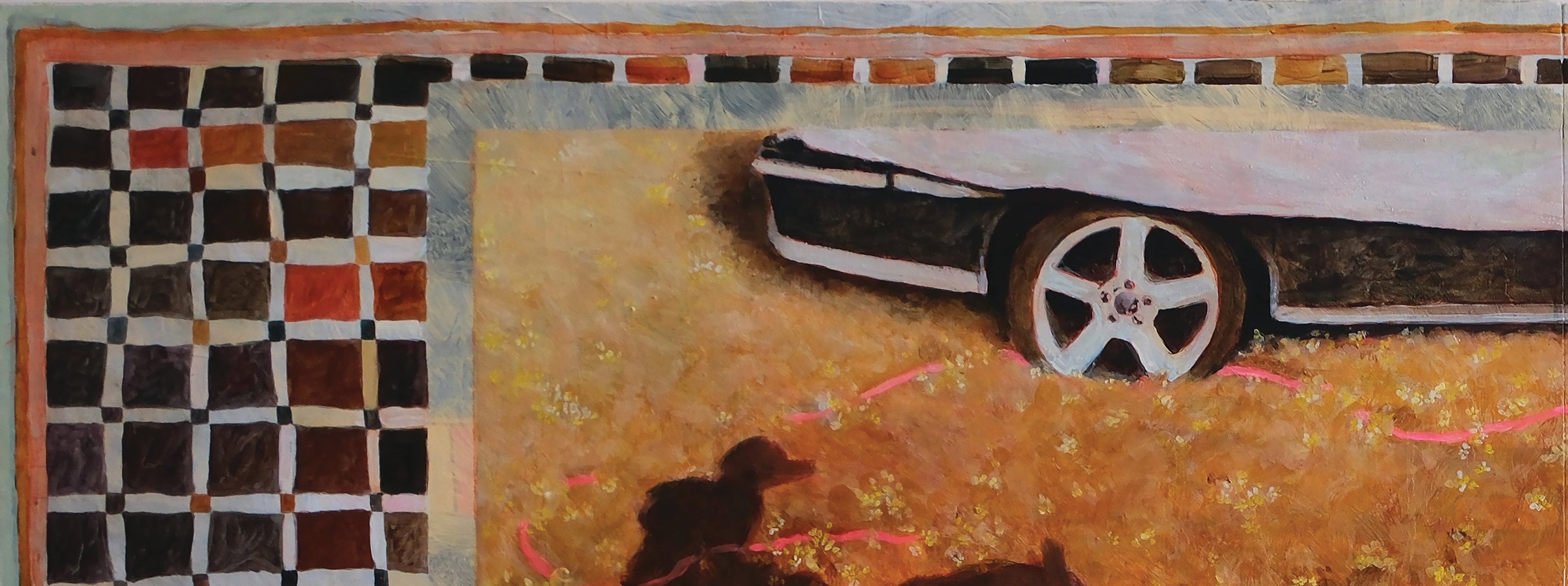Shadows, a ribbon and a car