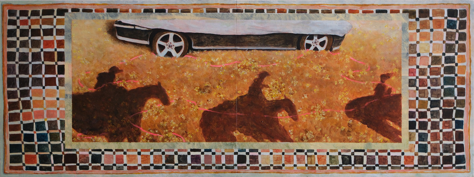 Shadows, a ribbon and a car