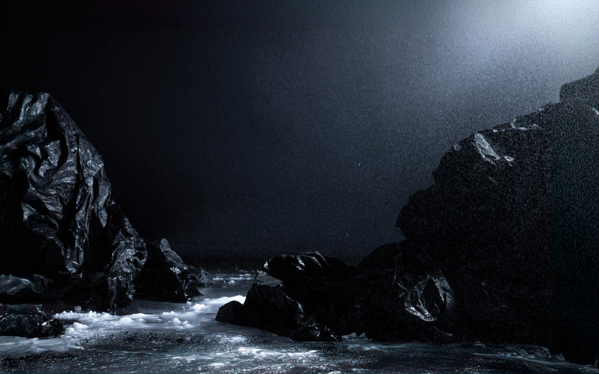 Midnight's Majesty. Cliffside Vigil Over Restless Waters