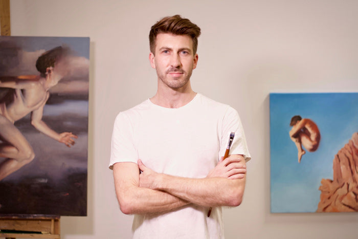 Michael Simms in his studio