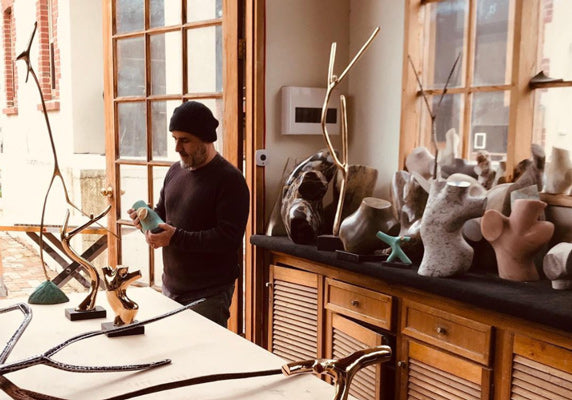 The artist in his studio