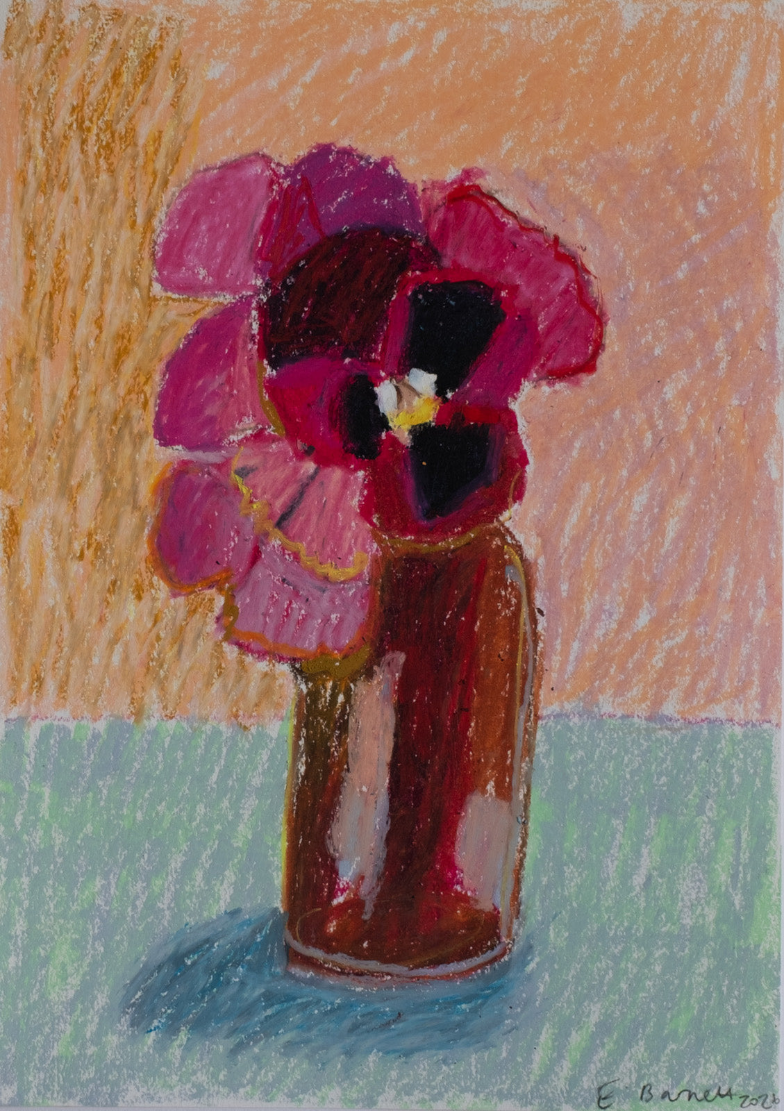 Pansies in Medicine Bottle