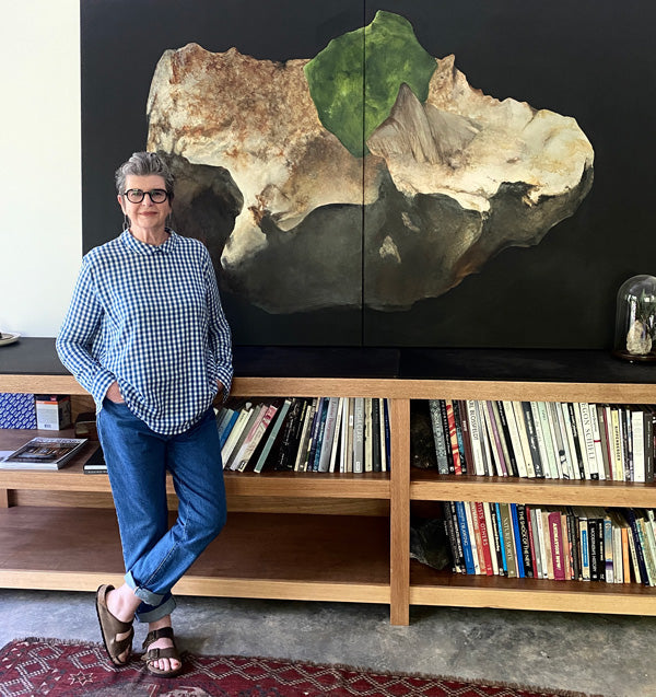 Christine Willcocks with her artwork